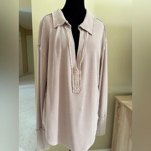 We The Free (Free People) Tan Textured Knit Top